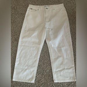Tommy Hilfiger White Denim Wide Leg Cropped Jeans, Size 14